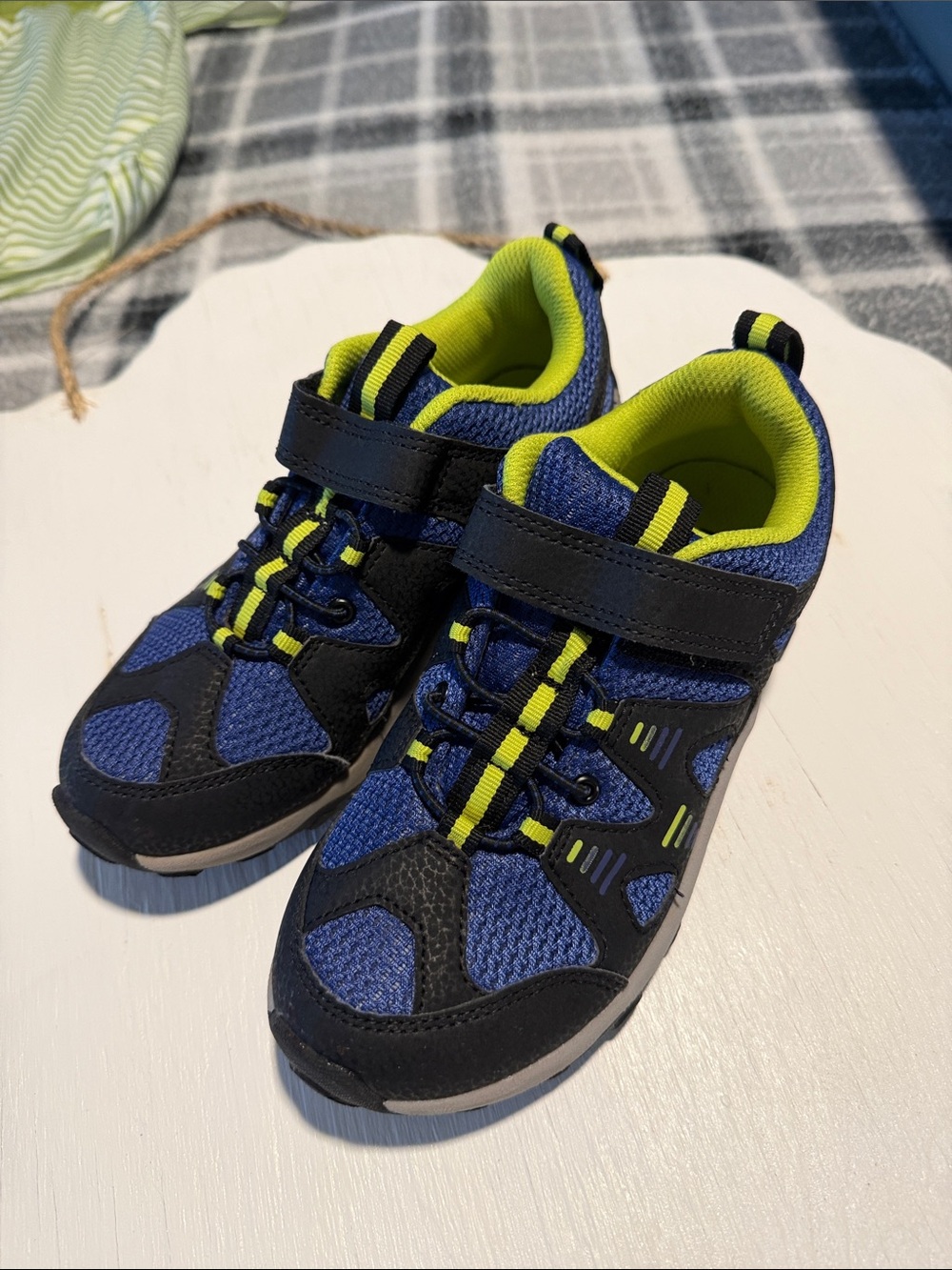 Merrell Kids Blue Sneakers with Neon Green Accents
